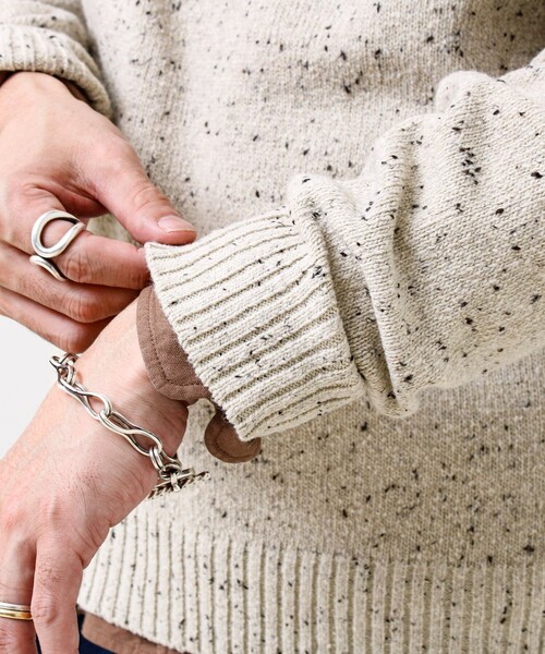 セール】【冬の大人レイヤードに】ネップハーフジッププルオーバー