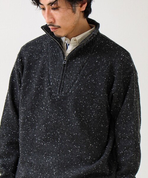 GLOSTER（グロスター）の「【冬の大人レイヤードに】ネップハーフジッププルオーバー（ニット/セーター・メンズ・ネイビー/オフホワイト/チャコールグレー・L/S/M）」の15枚目の写真