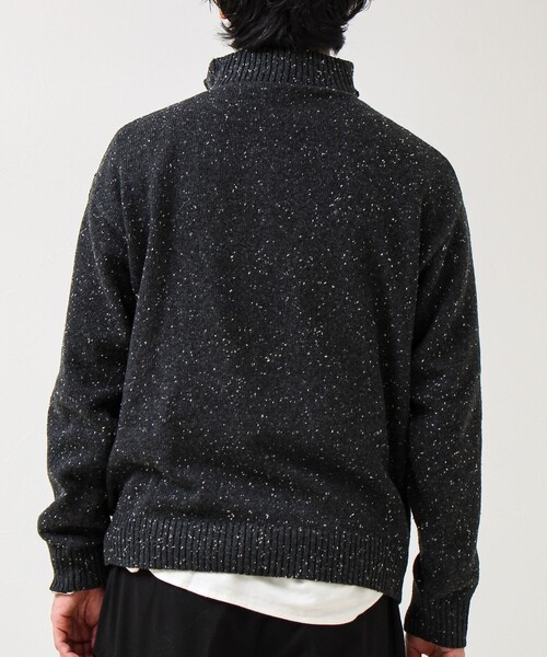 GLOSTER（グロスター）の「【冬の大人レイヤードに】ネップハーフジッププルオーバー（ニット/セーター・メンズ・ネイビー/オフホワイト/チャコールグレー・L/S/M）」の17枚目の写真