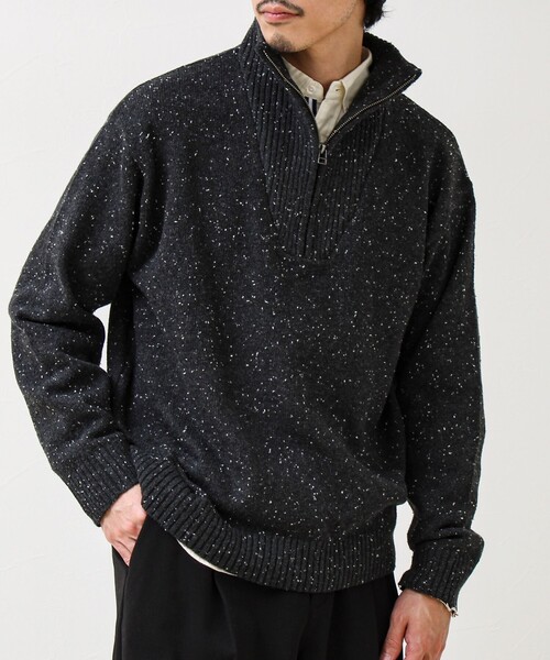 GLOSTER（グロスター）の「【冬の大人レイヤードに】ネップハーフジッププルオーバー（ニット/セーター・メンズ・ネイビー/オフホワイト/チャコールグレー・L/S/M）」の18枚目の写真