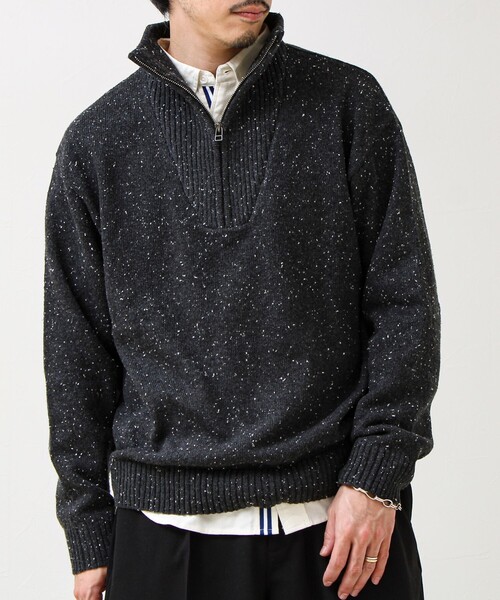 GLOSTER（グロスター）の「【冬の大人レイヤードに】ネップハーフジッププルオーバー（ニット/セーター・メンズ・ネイビー/オフホワイト/チャコールグレー・L/S/M）」の19枚目の写真