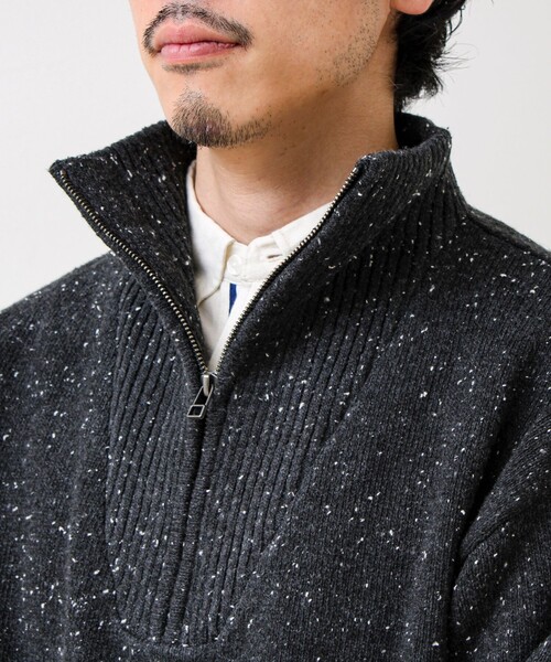 GLOSTER（グロスター）の「【冬の大人レイヤードに】ネップハーフジッププルオーバー（ニット/セーター・メンズ・ネイビー/オフホワイト/チャコールグレー・L/S/M）」の20枚目の写真