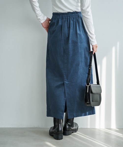 STYLE DELI(スタイルデリ)の「【セットアップ対応】コーデュロイストレートスカート(スカート・レディース・アイボリー/ブルー/グリーン・FREE)」の13枚目の写真