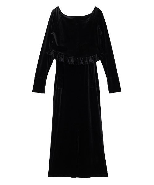 Ameri（アメリ）の「UND OFF SHOULDER VELOUR CARDIGAN SET DRE（ドレス・レディース・ブラック/ミント・MEDIUM/SMALL）」の21枚目の写真