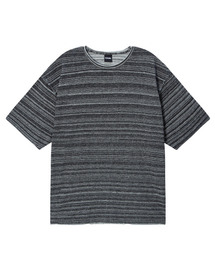 TONSIL（トンスル）の「ヴィンテージストライプ半袖Tシャツブラック（Tシャツ/カットソー）」