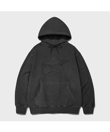 STAR APPLIQUE HOODIE (PIGMENT CHARCOAL)