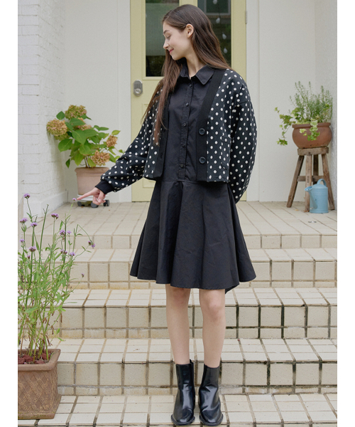 AVANT-G(アバン)の「Shirt Flare Midi Dress - BLACK(ワンピース・レディース・その他・FREE)」の2枚目の写真