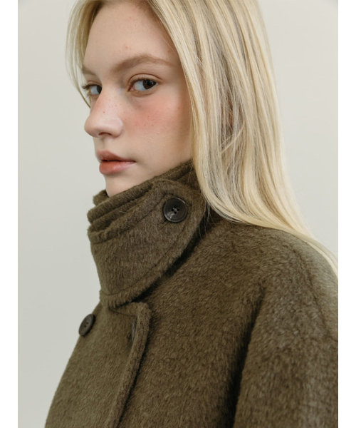 MOIFAIRE(モイフェア)の「BALMACAAN WOOL DOUBLE COAT / KHAKI(チェスターコート・レディース・カーキ・FREE)」の3枚目の写真