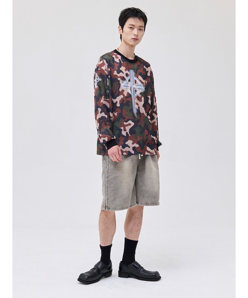 AKECII(アケシ)の「クロスメッシュジャージロングスリーブ-カモ(Tシャツ/カットソー・メンズ・その他・MEDIUM/LARGE)」の3枚目の写真