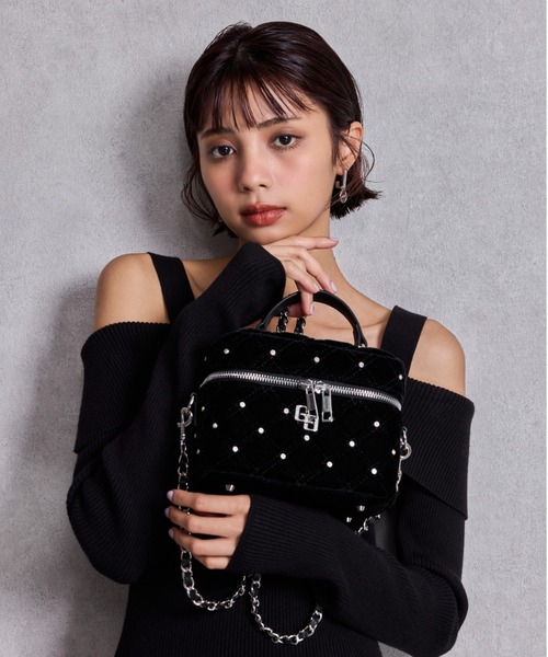 GYDA ラインストーンキルティングBAG ZOZO限定！！】ラインストーンキルティングBAG（ハンドバッグ）｜GYDA