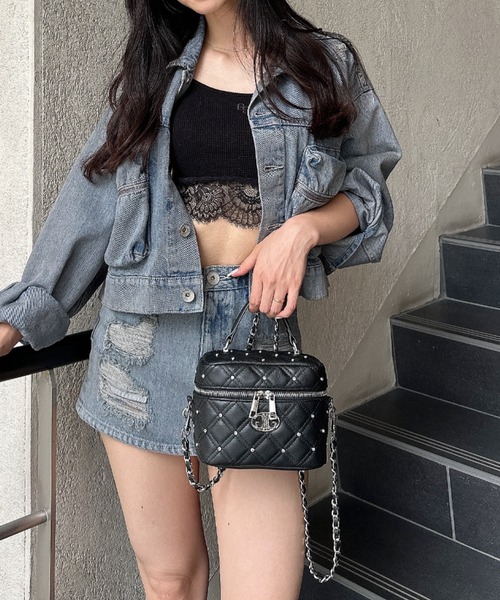 ZOZO限定！！】ラインストーンキルティングBAG（ショルダーバッグ