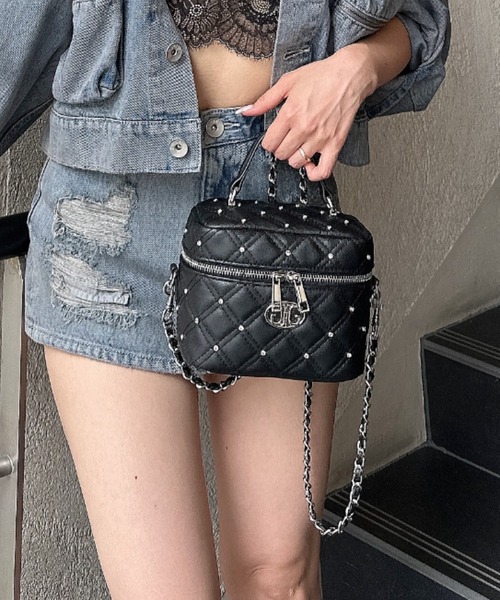 GYDA ラインストーンキルティングバッグ 完売品 セール】【ZOZO限定！！】ラインストーンキルティングBAG（ショルダー