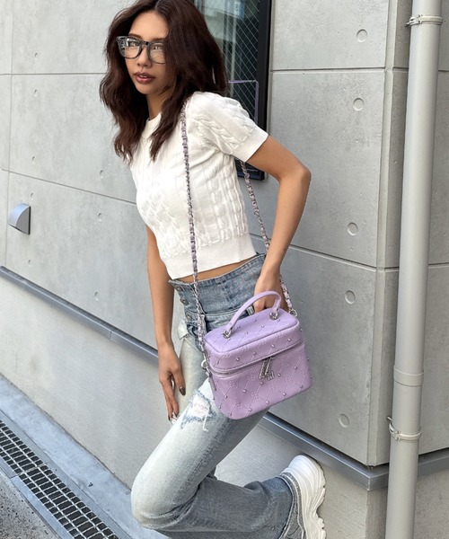セール】【ZOZO限定!!】ラインストーンキルティングBAG(ショルダー セール】【ZOZO限定!!】ラインストーンキルティングBAG(ショルダー