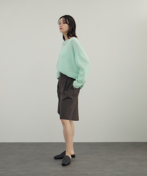 SALON adam et rope'（サロン アダム エ ロペ）の「ペーパーヤーンプルオーバー（ニット/セーター・レディース・ブラック/グリーン系その他/オフホワイト・FREE）」の9枚目の写真