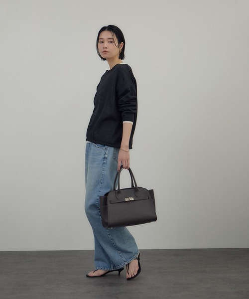 SALON adam et rope'（サロン アダム エ ロペ）の「ペーパーヤーンプルオーバー（ニット/セーター・レディース・ブラック/グリーン系その他/オフホワイト・FREE）」の10枚目の写真