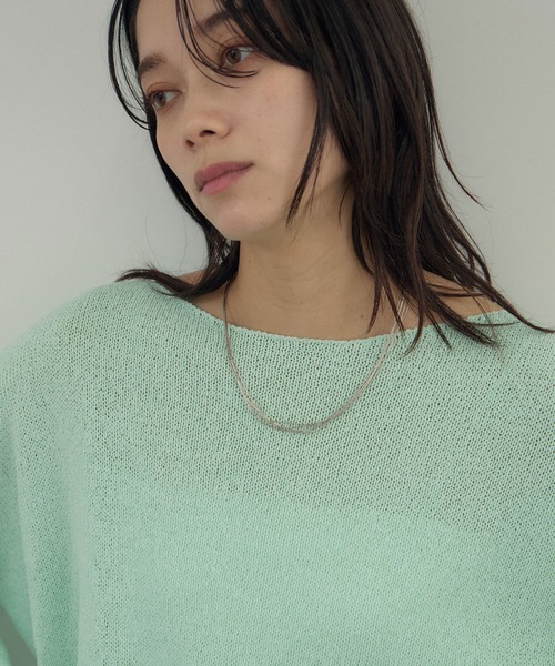 SALON adam et rope'（サロン アダム エ ロペ）の「ペーパーヤーンプルオーバー（ニット/セーター・レディース・ブラック/グリーン系その他/オフホワイト・FREE）」の19枚目の写真