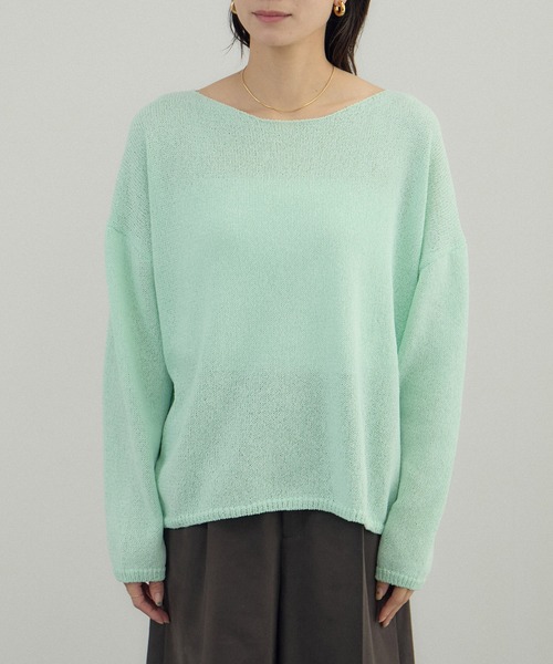 SALON adam et rope'（サロン アダム エ ロペ）の「ペーパーヤーンプルオーバー（ニット/セーター・レディース・ブラック/グリーン系その他/オフホワイト・FREE）」の20枚目の写真