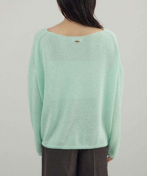 SALON adam et rope'（サロン アダム エ ロペ）の「ペーパーヤーンプルオーバー（ニット/セーター・レディース・ブラック/グリーン系その他/オフホワイト・FREE）」の22枚目の写真