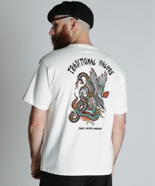 schott（ショット）の「Schott/ショット/BATTLE ROYALE EMB. T-SHIRT/バトル ロワイヤル 刺繍 Ｔシャツ（Tシャツ/カットソー・メンズ・ブラック/ホワイト/ベージュ・M/L/XL/2XL）」の11枚目の写真