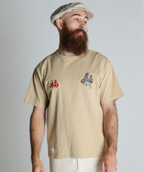 schott（ショット）の「Schott/ショット/BATTLE ROYALE EMB. T-SHIRT/バトル ロワイヤル 刺繍 Ｔシャツ（Tシャツ/カットソー・メンズ・ブラック/ホワイト/ベージュ・M/L/XL/2XL）」の17枚目の写真