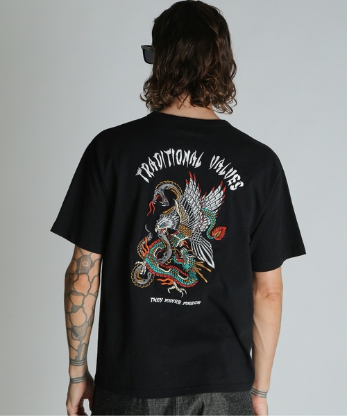 schott（ショット）の「Schott/ショット/BATTLE ROYALE EMB. T-SHIRT/バトル ロワイヤル 刺繍 Ｔシャツ（Tシャツ/カットソー・メンズ・ブラック/ホワイト/ベージュ・M/L/XL/2XL）」の14枚目の写真