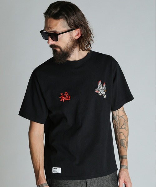 schott（ショット）の「Schott/ショット/BATTLE ROYALE EMB. T-SHIRT/バトル ロワイヤル 刺繍 Ｔシャツ（Tシャツ/カットソー・メンズ・ブラック/ホワイト/ベージュ・M/L/XL/2XL）」の15枚目の写真