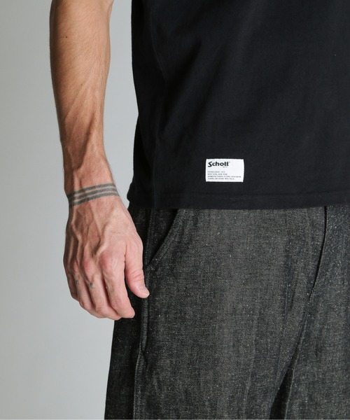 schott（ショット）の「Schott/ショット/BATTLE ROYALE EMB. T-SHIRT/バトル ロワイヤル 刺繍 Ｔシャツ（Tシャツ/カットソー・メンズ・ブラック/ホワイト/ベージュ・M/L/XL/2XL）」の22枚目の写真