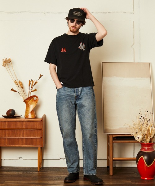 schott（ショット）の「Schott/ショット/BATTLE ROYALE EMB. T-SHIRT/バトル ロワイヤル 刺繍 Ｔシャツ（Tシャツ/カットソー・メンズ・ブラック/ホワイト/ベージュ・M/L/XL/2XL）」の10枚目の写真