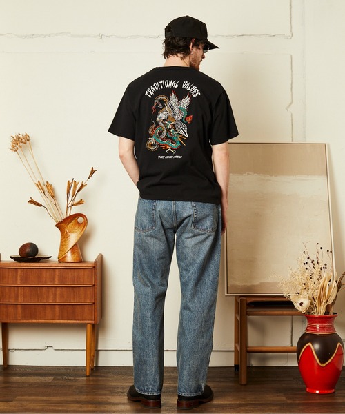 schott（ショット）の「Schott/ショット/BATTLE ROYALE EMB. T-SHIRT/バトル ロワイヤル 刺繍 Ｔシャツ（Tシャツ/カットソー・メンズ・ブラック/ホワイト/ベージュ・M/L/XL/2XL）」の9枚目の写真