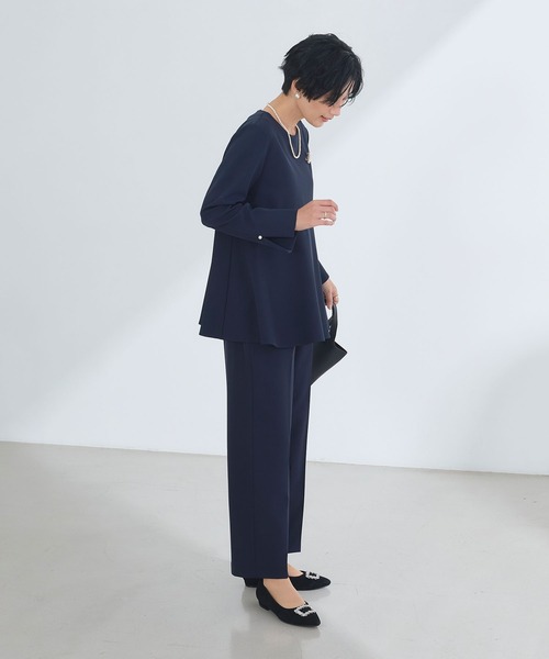 CROSS FUNCTION（クロスファンクション）の「《洗える・シワになりにくい》2点セット 正解 ペプラムブラウス&ワイドパンツ　5サイズ展開【CROSS FUNCTION/クロスファンクション】（スーツセット・レディース・ネイビー/ブラック/ライトベージュ・7号/9号/11号/13号/15号）」の17枚目の写真