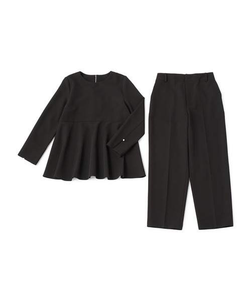 CROSS FUNCTION（クロスファンクション）の「《洗える・シワになりにくい》2点セット 正解 ペプラムブラウス&ワイドパンツ　5サイズ展開【CROSS FUNCTION/クロスファンクション】（スーツセット・レディース・ネイビー/ブラック/ライトベージュ・7号/9号/11号/13号/15号）」の8枚目の写真