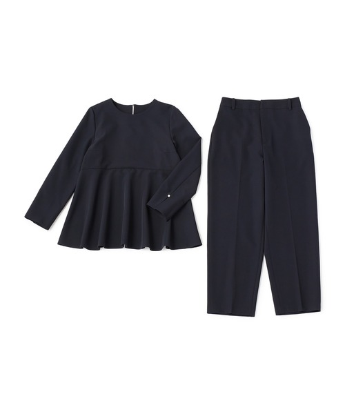 CROSS FUNCTION（クロスファンクション）の「《洗える・シワになりにくい》2点セット 正解 ペプラムブラウス&ワイドパンツ　5サイズ展開【CROSS FUNCTION/クロスファンクション】（スーツセット・レディース・ネイビー/ブラック/ライトベージュ・7号/9号/11号/13号/15号）」の9枚目の写真