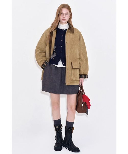 Fano Studios（ファノ ストゥディオズ）の「コーデュロイディティール フェイクスエードジャケット FD25M017【Fano Studios】【2025AW】（ミリタリージャケット・レディース・ベージュ・L/M/S）」の2枚目の写真