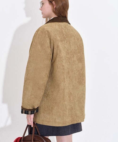 Fano Studios（ファノ ストゥディオズ）の「コーデュロイディティール フェイクスエードジャケット FD25M017【Fano Studios】【2025AW】（ミリタリージャケット・レディース・ベージュ・L/M/S）」の6枚目の写真