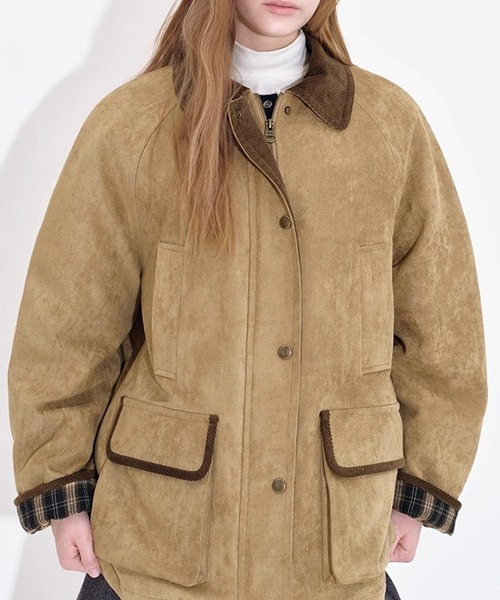 Fano Studios（ファノ ストゥディオズ）の「コーデュロイディティール フェイクスエードジャケット FD25M017【Fano Studios】【2025AW】（ミリタリージャケット・レディース・ベージュ・L/M/S）」の10枚目の写真