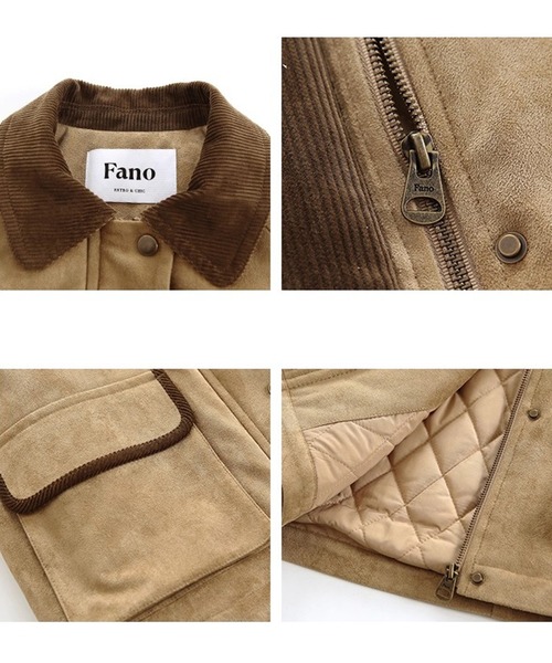 Fano Studios（ファノ ストゥディオズ）の「コーデュロイディティール フェイクスエードジャケット FD25M017【Fano Studios】【2025AW】（ミリタリージャケット・レディース・ベージュ・L/M/S）」の13枚目の写真