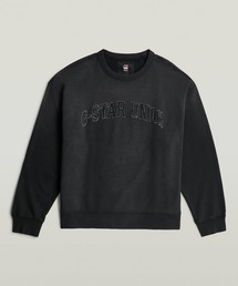 G-STAR | Sunfaded Applique Loose Sweater/ヴィンテージライクサンフェード加工オーバーサイズアップリケロゴスウェット/トレーナー(スウェット)