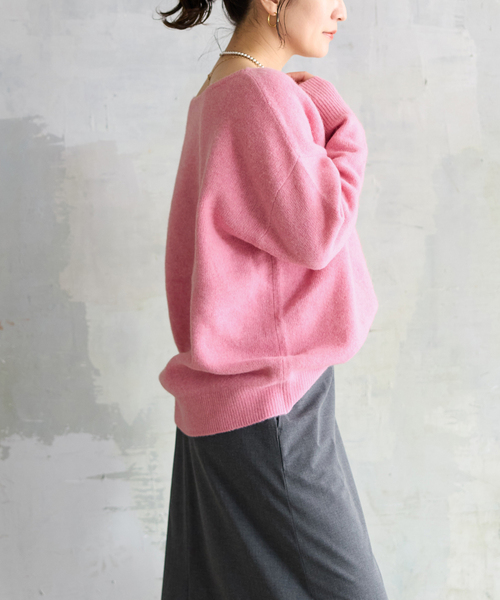ＦＯＸニットプルオーバー ピンク FOX WOOL 2WAY Vネックプルオーバー（ニット/セーター）｜JOURNAL