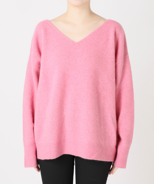 JOURNAL STANDARD(ジャーナルスタンダード)の「FOX WOOL 2WAY Vネックプルオーバー(ニット/セーター・レディース・ブラウン/ライトブルー/ピンク・FREE)」の11枚目の写真