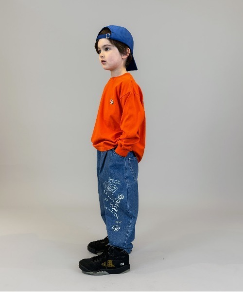 GROOVY COLORS(グルービーカラーズ)の「8oz Denim Graffiti Ballooned Long Pants(その他パンツ・キッズ・ブルー・145/135)」の4枚目の写真