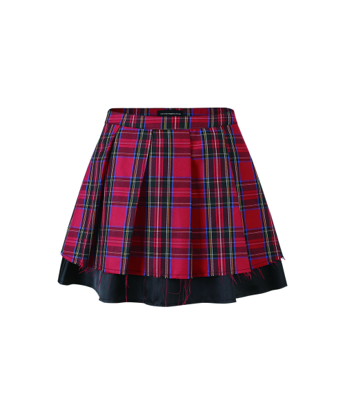 COTTONREBIRTHCLUB(コットンリバースクラブ)の「レイヤードチェックスカート(レッド)(スカート・レディース・レッド・SMALL/MEDIUM)」の4枚目の写真