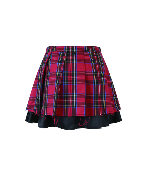 COTTONREBIRTHCLUB(コットンリバースクラブ)の「レイヤードチェックスカート(レッド)(スカート・レディース・レッド・SMALL/MEDIUM)」の5枚目の写真