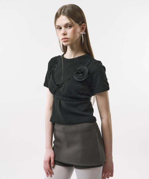 FOR THE WEATHER（フォーザウェザー）の「アイレットピンコートTシャツ(ブラック)（Tシャツ/カットソー・レディース・その他・SMALL/MEDIUM）」の2枚目の写真