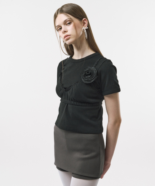 FOR THE WEATHER（フォーザウェザー）の「アイレットピンコートTシャツ(ブラック)（Tシャツ/カットソー・レディース・その他・SMALL/MEDIUM）」の3枚目の写真