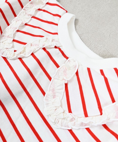 Ocean&Ground（オーシャン&グラウンド）の「セーラーカラーボーダーロンＴ（Tシャツ/カットソー・キッズ・レッド/ブルー・80/90/95/100/110/120）」の17枚目の写真