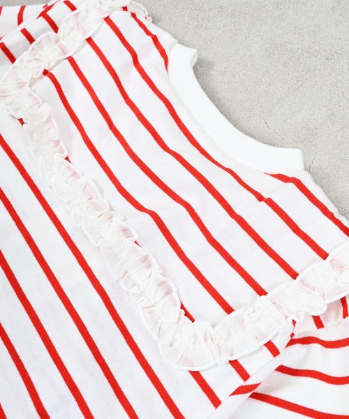 Ocean&Ground（オーシャン&グラウンド）の「セーラーカラーボーダーロンＴ（Tシャツ/カットソー・キッズ・レッド/ブルー・80/90/95/100/110/120）」の18枚目の写真