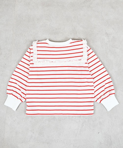 Ocean&Ground（オーシャン&グラウンド）の「セーラーカラーボーダーロンＴ（Tシャツ/カットソー・キッズ・レッド/ブルー・80/90/95/100/110/120）」の11枚目の写真