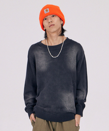 AT THE MOMENT（アットザモーメント）の「ヴィンテージブラシ綿ニット_ブラック（ニット/セーター）」