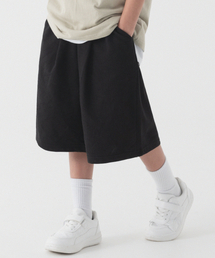 PIANER KIDS（ピアネールキッズ）の「ディープワンタックスウェットハーフパンツ（ブラック）（その他パンツ）」