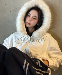 TWO STAR HOOD ZIP-UP WHITE